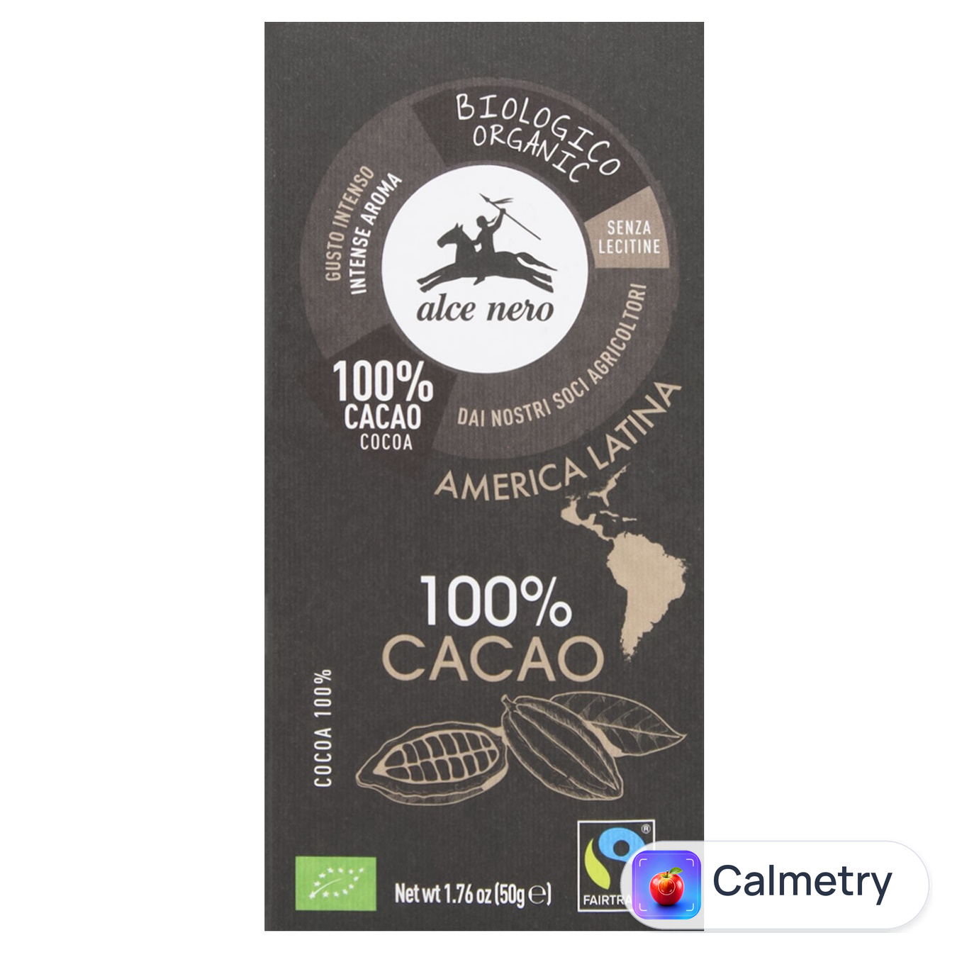 Шоколад чорний Alce Nero Fairtrade Екстра органічний 100% 50г