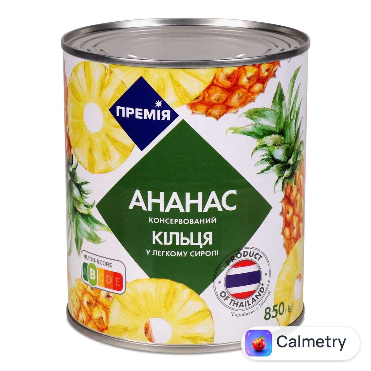 Ананас кільцями «Премія»® в легкому сиропі 850г