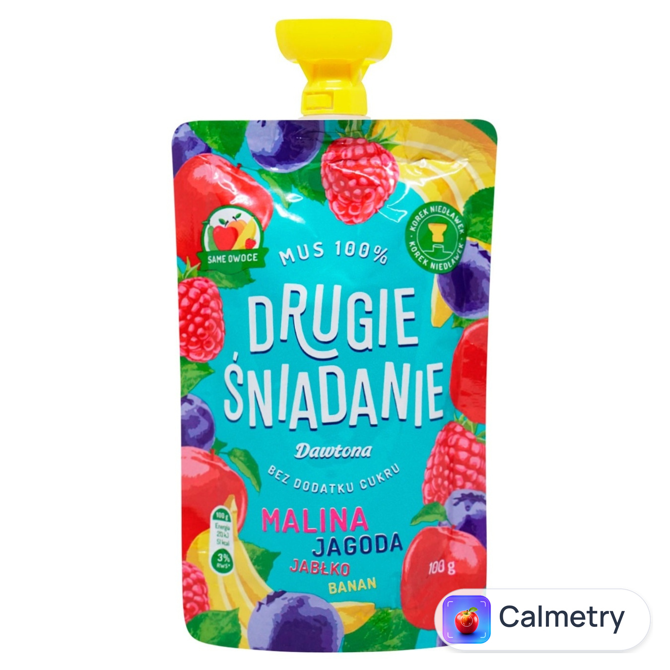 Пюре Dawtona Drugie Sniadanie малина, яблуко, чорниця, банан 100г
