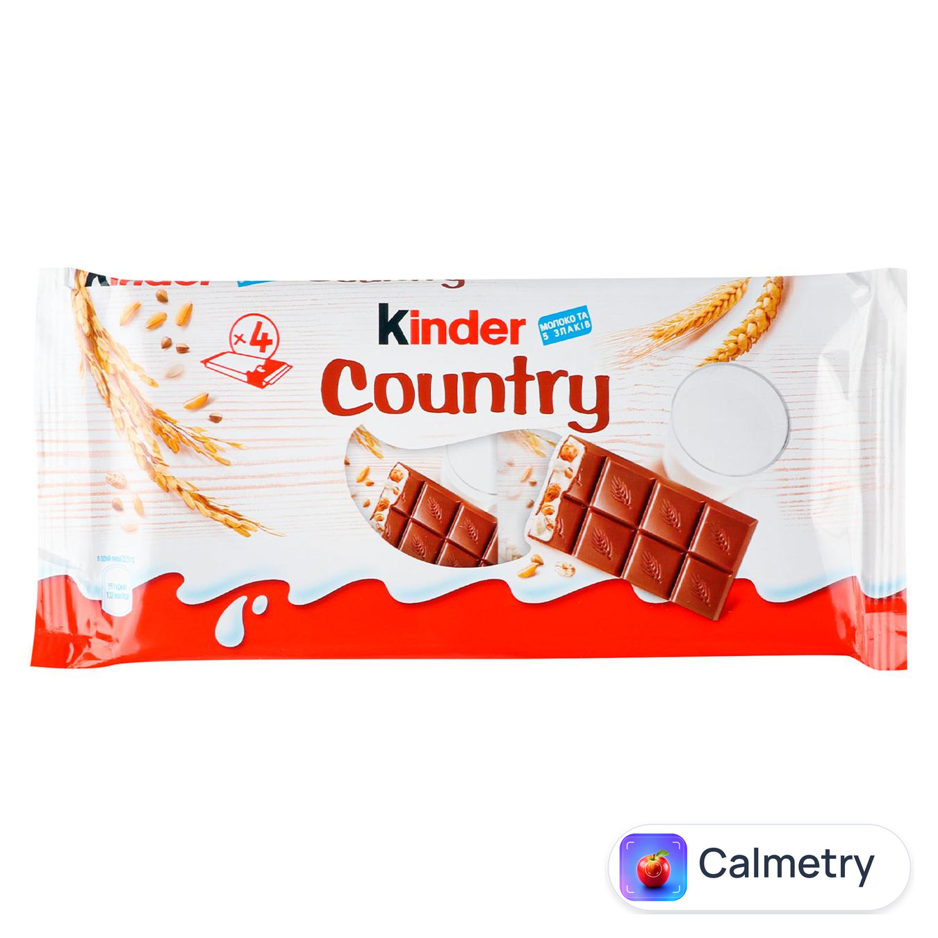 Шоколад молочний Kinder® Country з молочною начинкою та злаками 4шт 94г — фото продукту