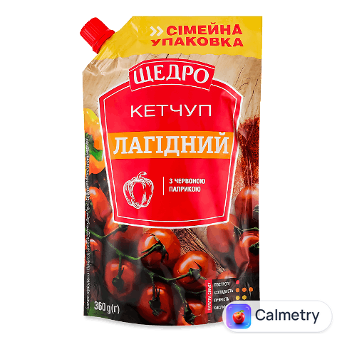 Кетчуп Щедро Лагідний з червоною паприкою д/п, 360г