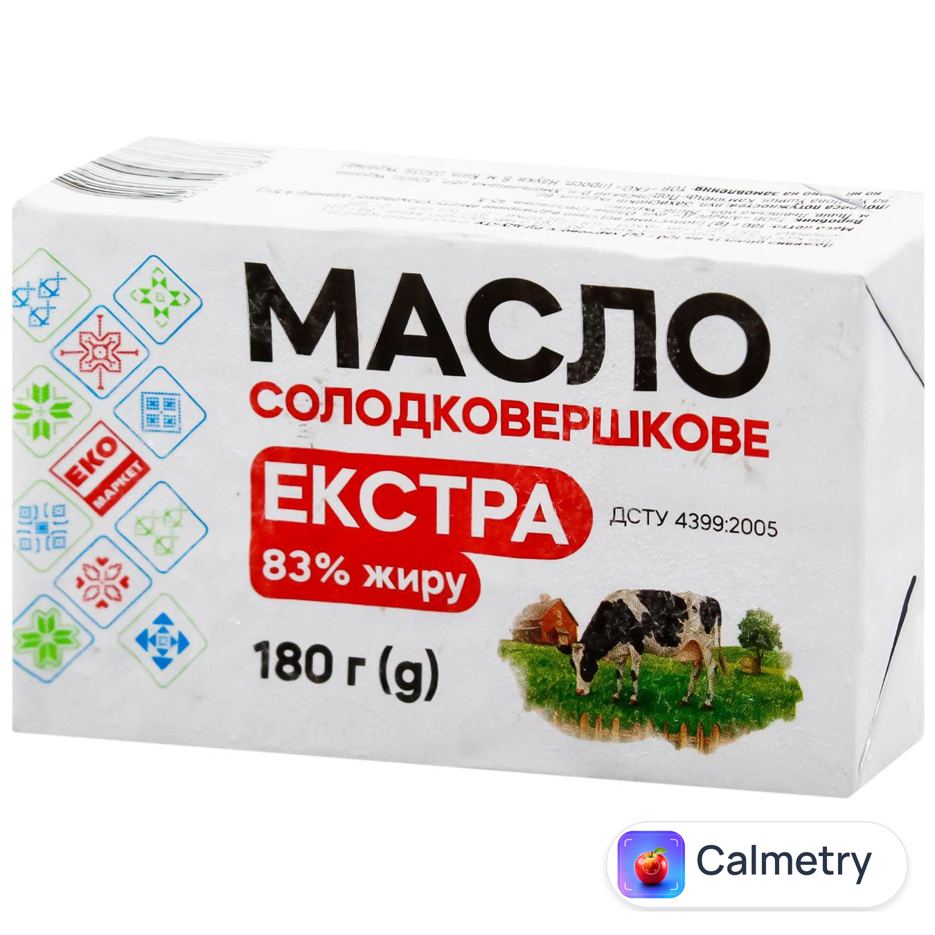 Масло Еко Маркет Екстра солодковершкове 83% 180г