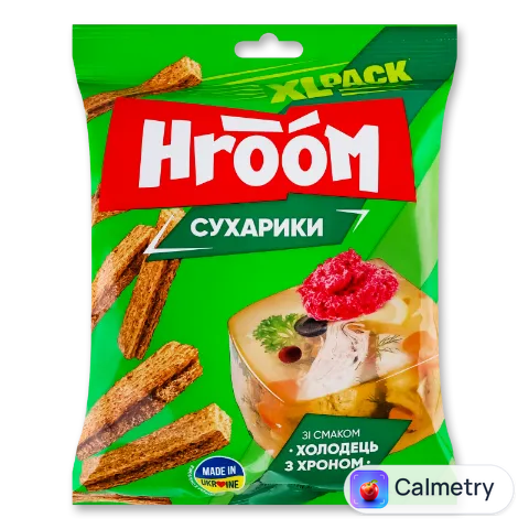 Сухарики Hroom! житні зі смаком холодець з хроном