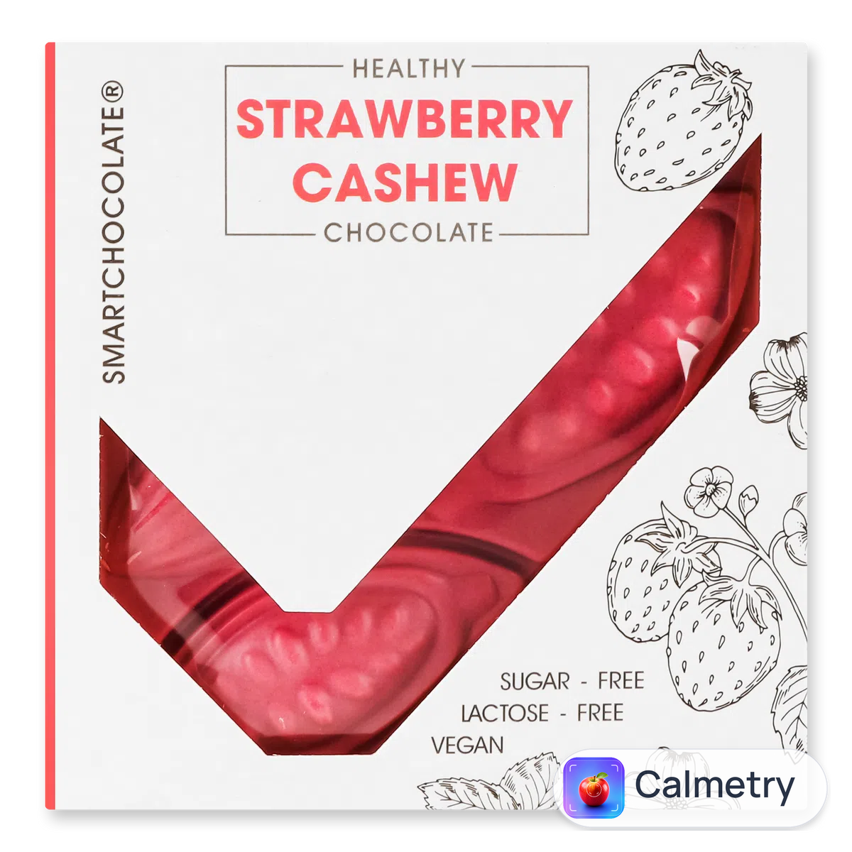 Шоколад SmartChocolate Strawberry&Cashew без цукру 75г