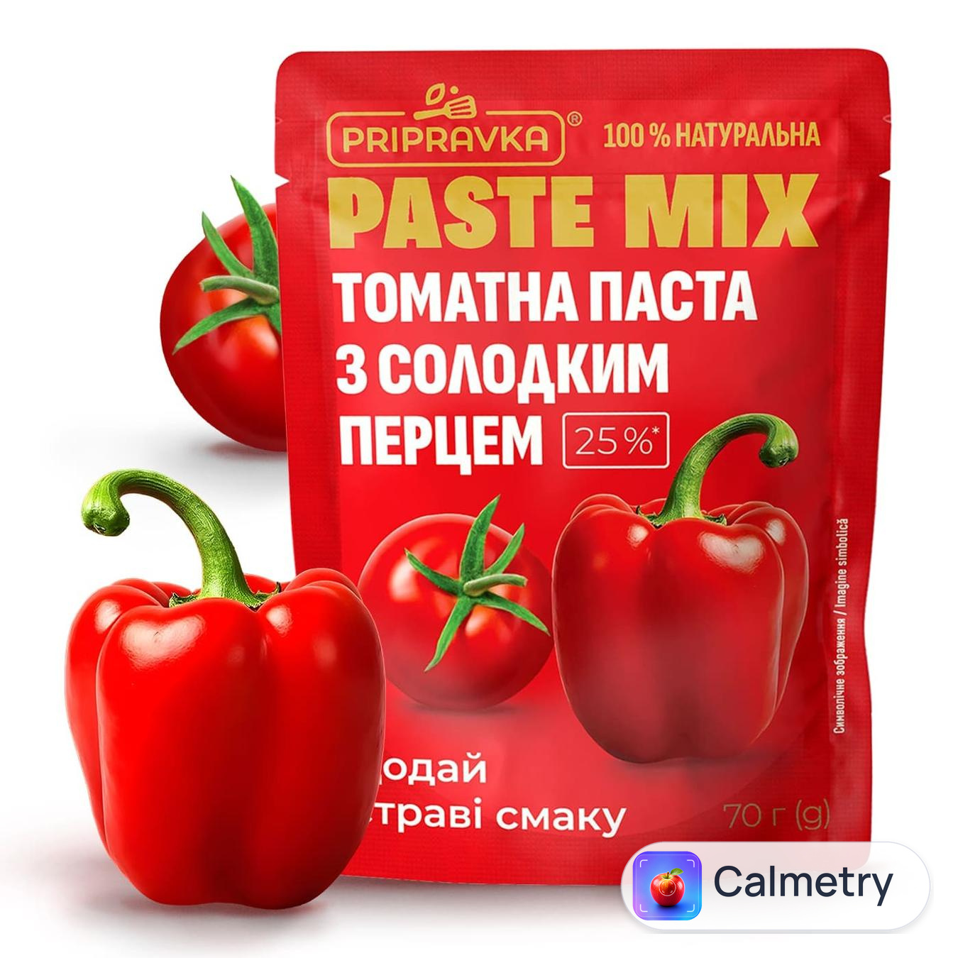Паста томатна Pripravka Paste Mix з солодким перцем 25% 70г — фото продукту