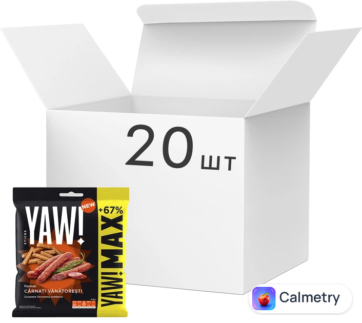 Упаковка сухариків YAW! стікси зі мисливських ковбасок 85 г х 20 шт (1.7 кг)