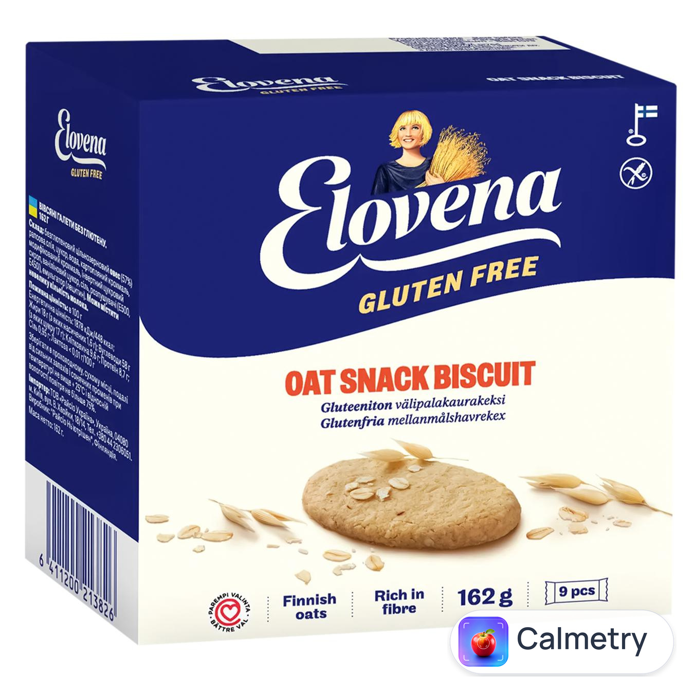 Галети Elovena вівсяні без глютену 162г — фото продукту