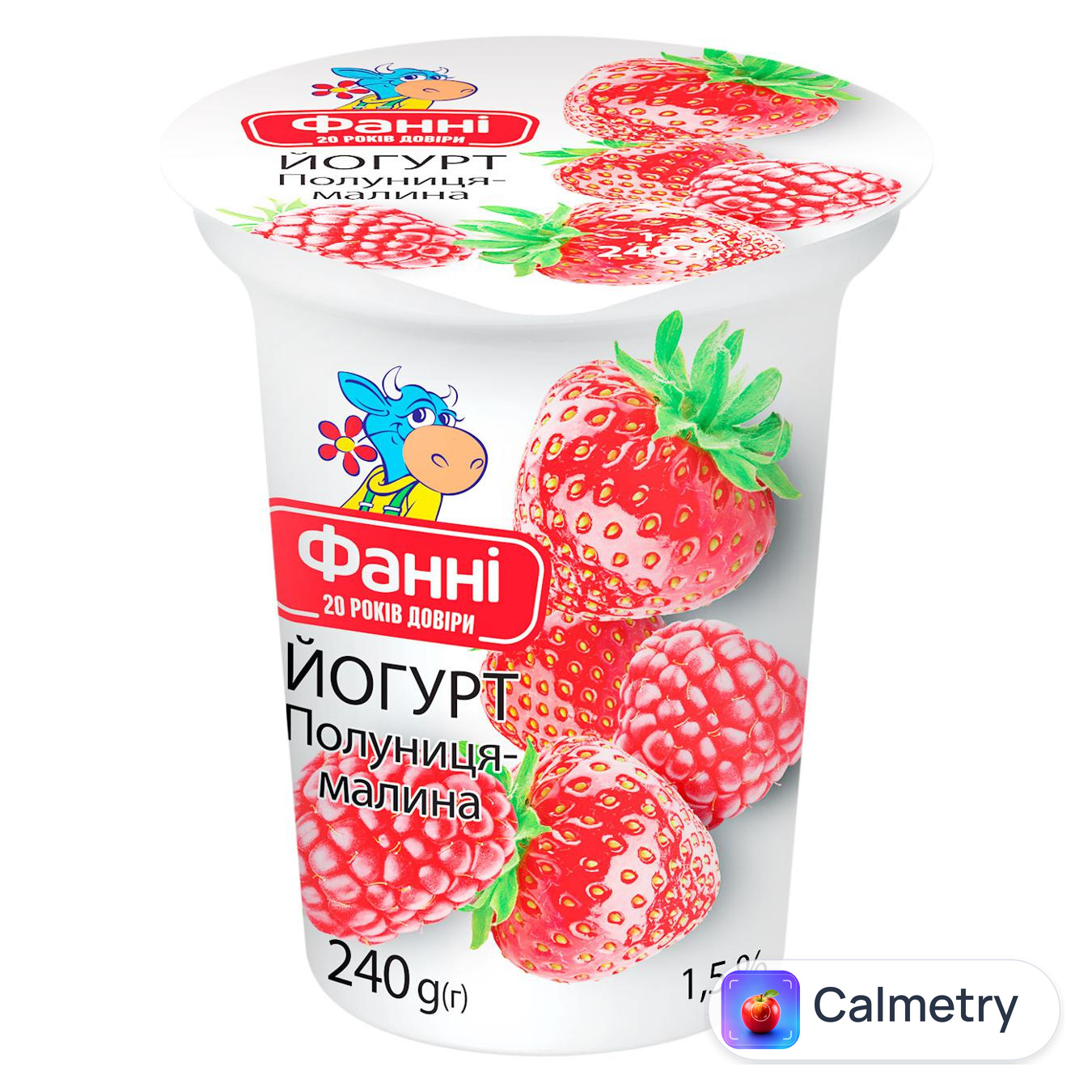Йогурт Фанні полуниця-малина 1,5% 240г