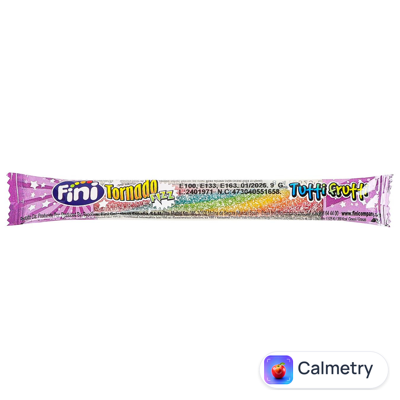 Цукерка Fini Tornado Fizz Tutti Frutti фруктова 9г