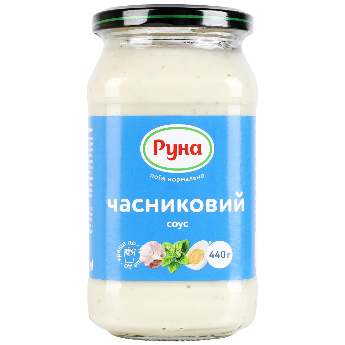 Майонезний соус Руна Часниковий 440г — фото продукту
