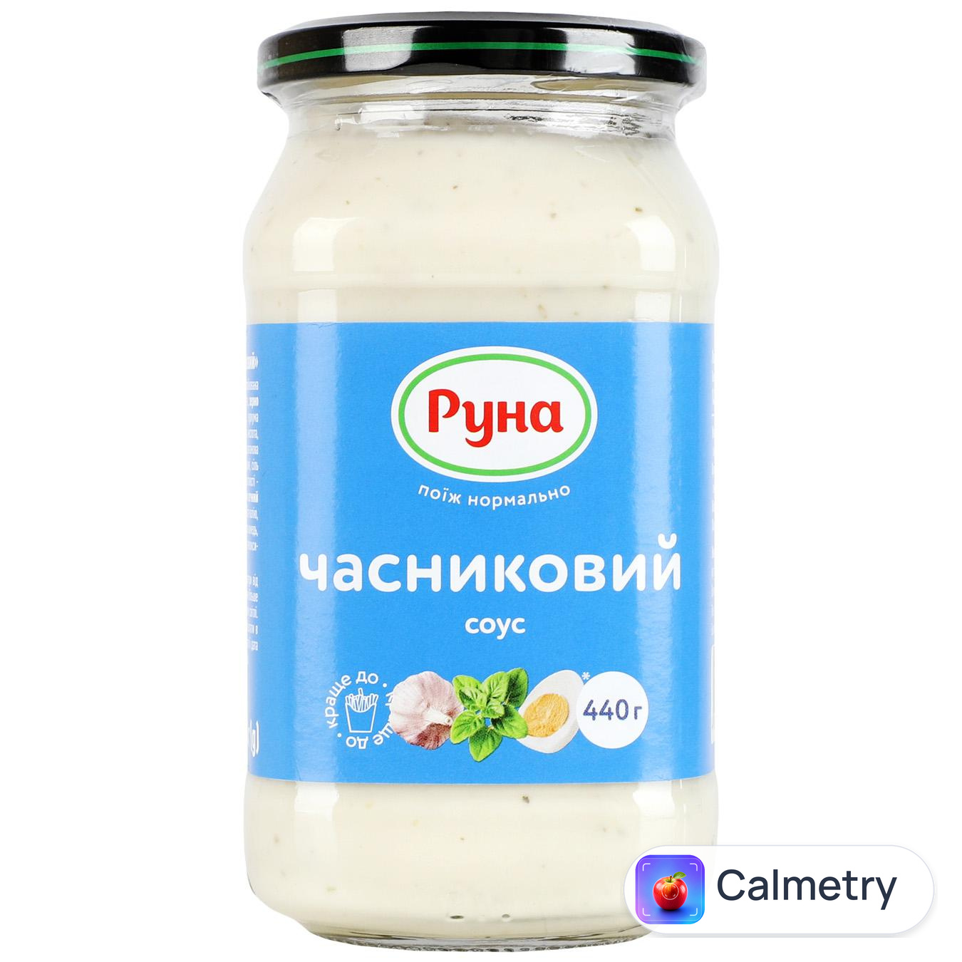 Майонезний соус Руна Часниковий 440г — фото продукту