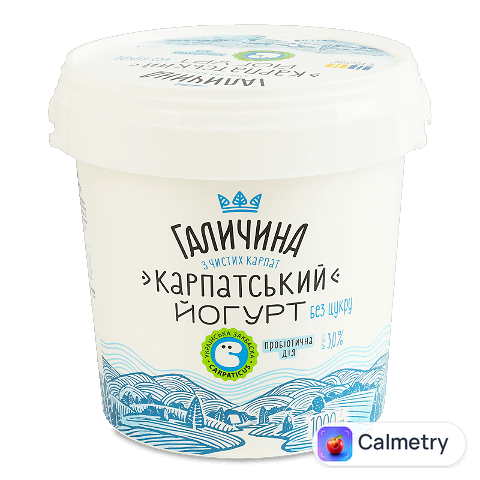 Йогурт Галичина Карпатський без цукру 3% відро, 1000г