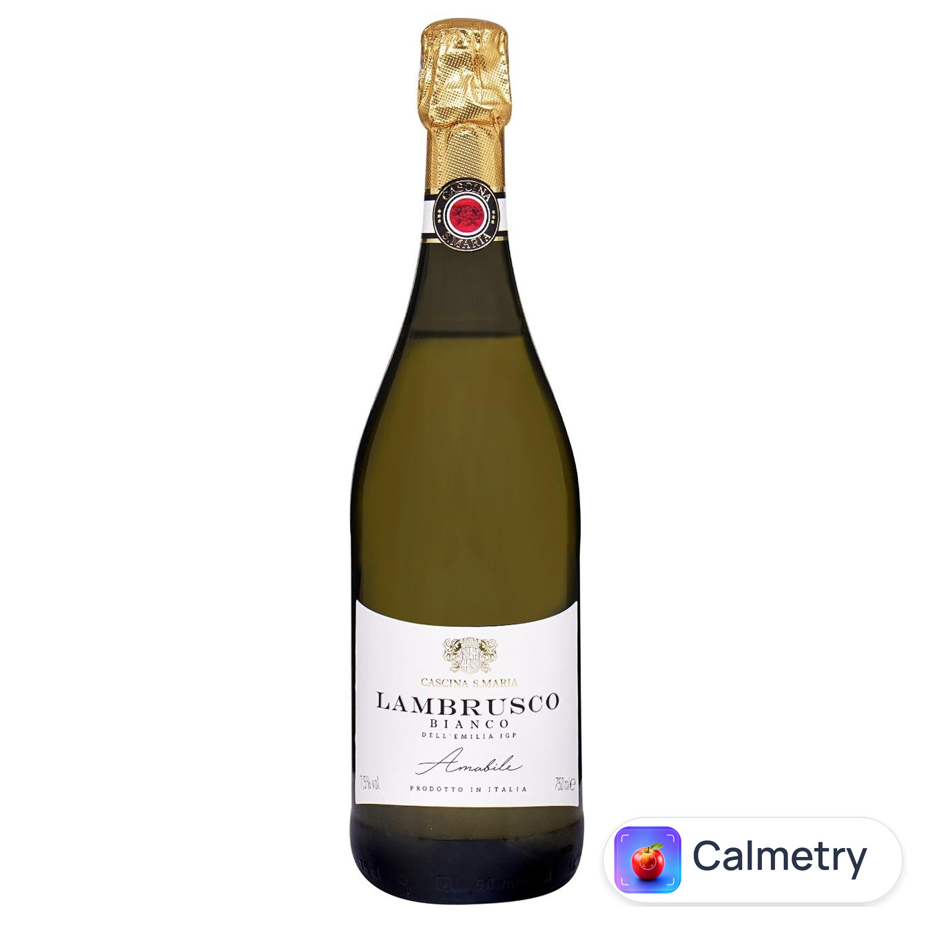 Вино ігристе Cascina S.Maria Bianco Amabile Lambrusco dell'Emilia біле напівсолодке 7.5% 0,75л — фото продукту
