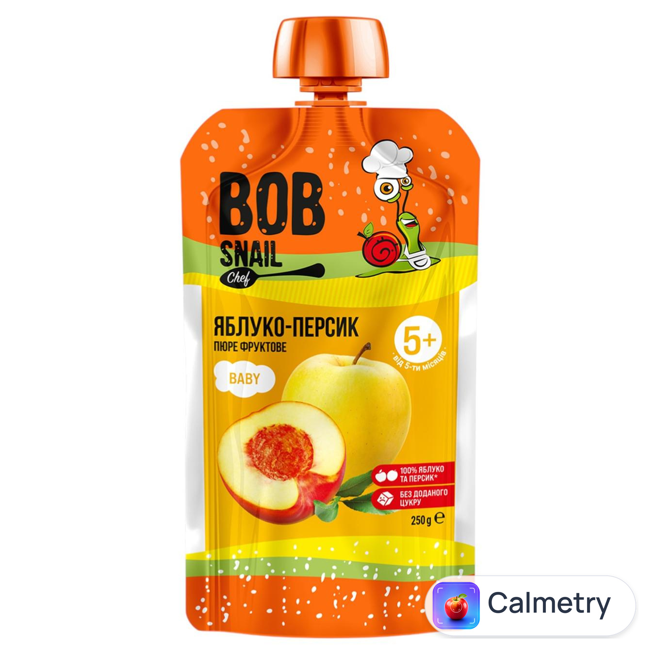 Пюре Bob Snail Яблуко-персик 250г