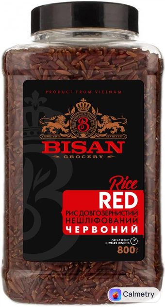 Рис Bisan Довгозернистий Нешліфований Червоний 800 г (0.8 кг)