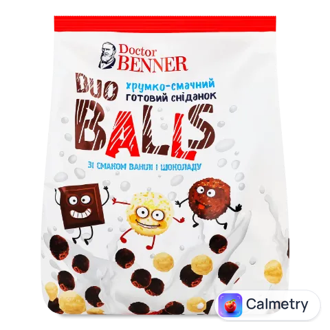 Сніданок Doctor Benner Duo Balls зі зі смаком ванілі і шоколаду