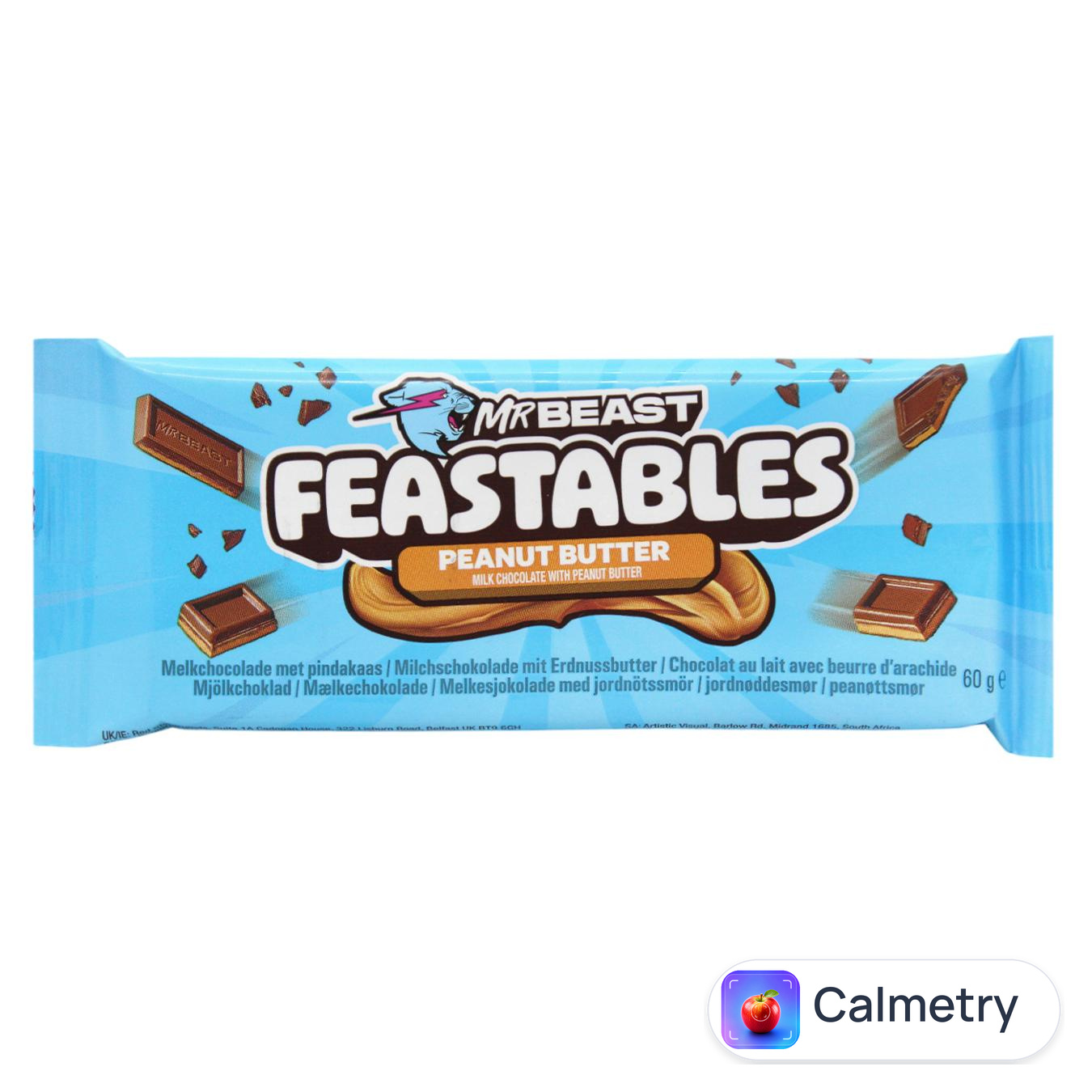 Шоколад молочний MrBeast Feastables з арахісовою пастою 60г — фото продукту