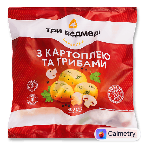 Вареники «Три ведмеді» з картоплею і грибами, 400г
