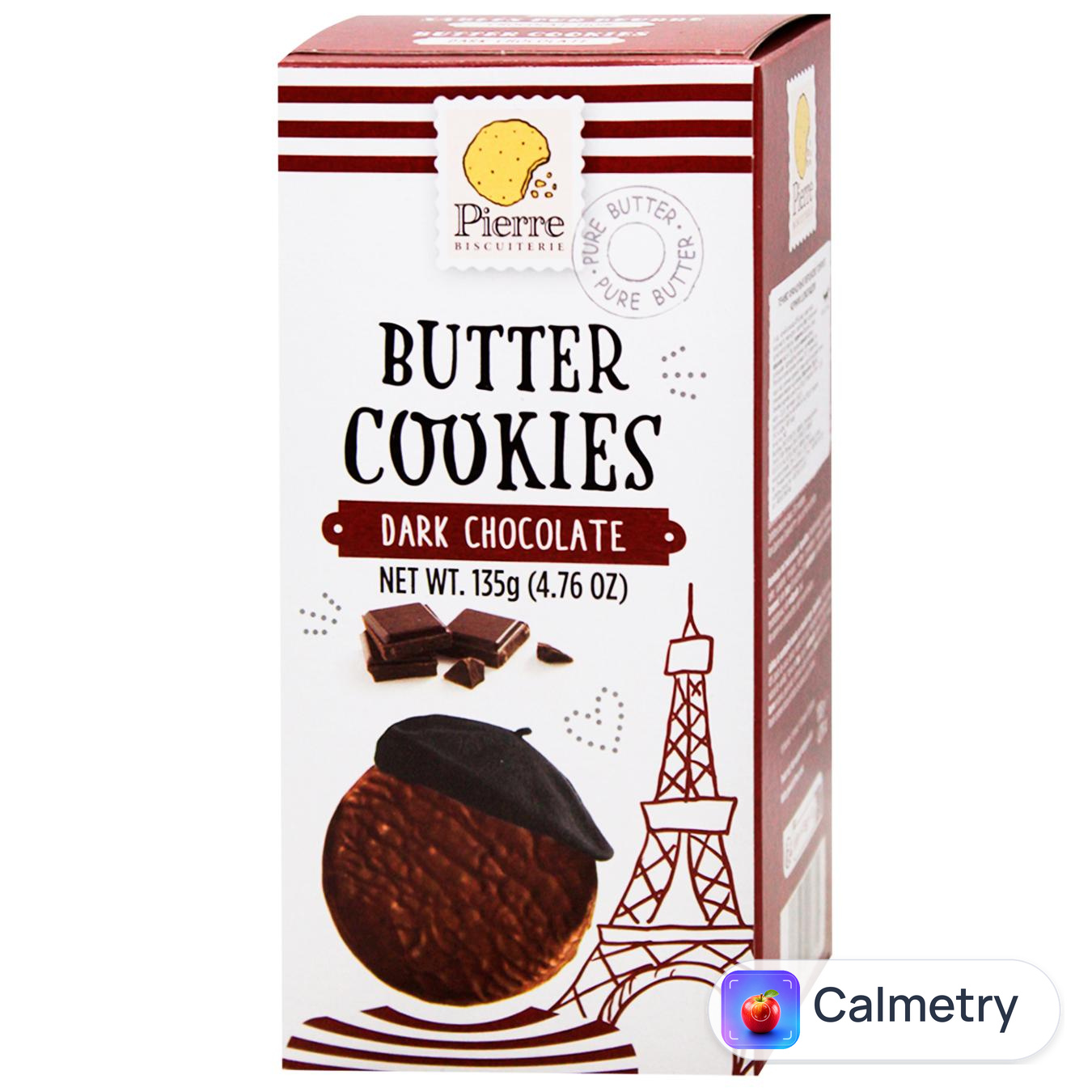 Печиво Pierre Biscuiterie вершкове з чорним шоколадом 135г