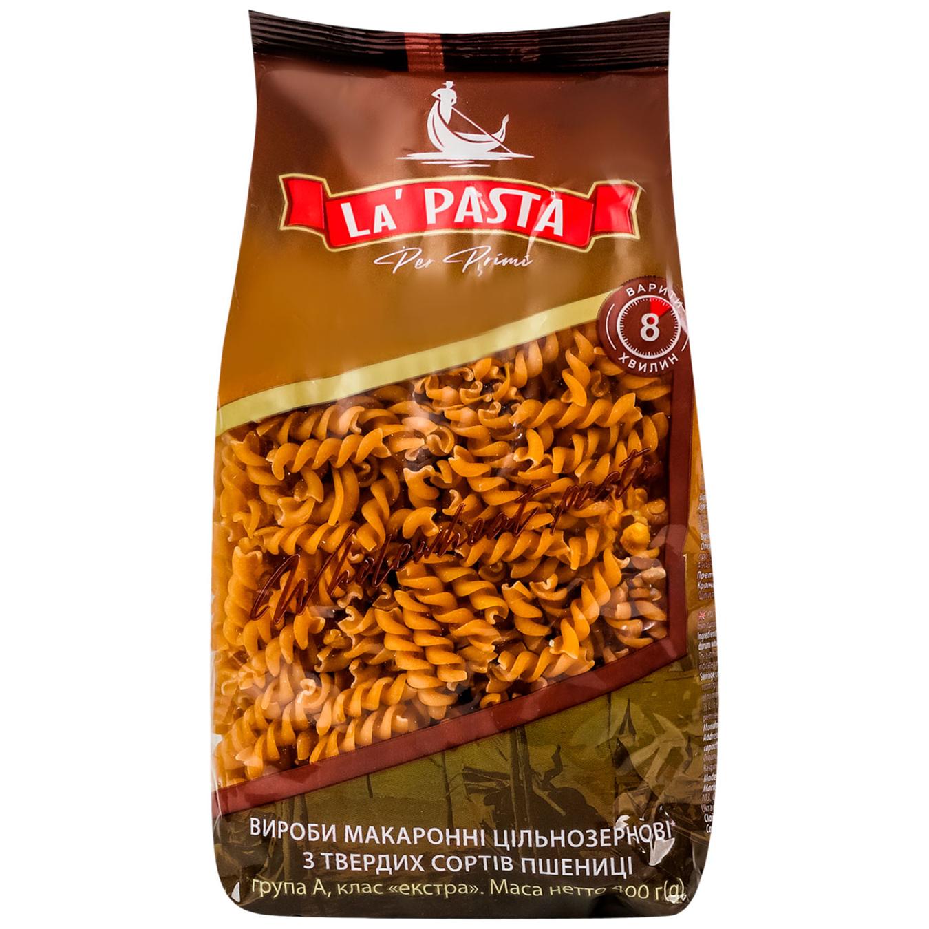 Макаронні вироби La Pasta Per Primi Спіральки цільнозернові 400г — фото продукту