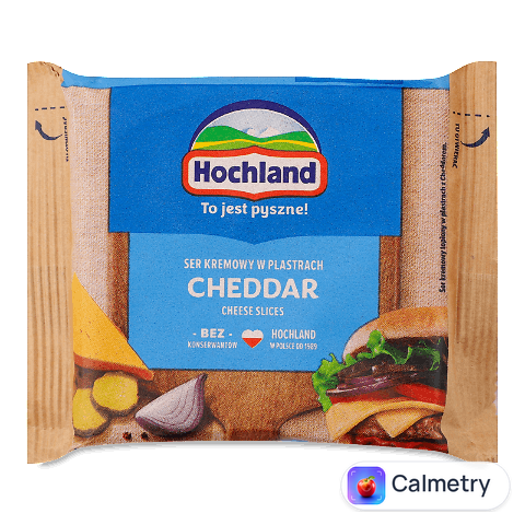 Сир плавлений Hochland з Чеддером скибочки 36%, 130г