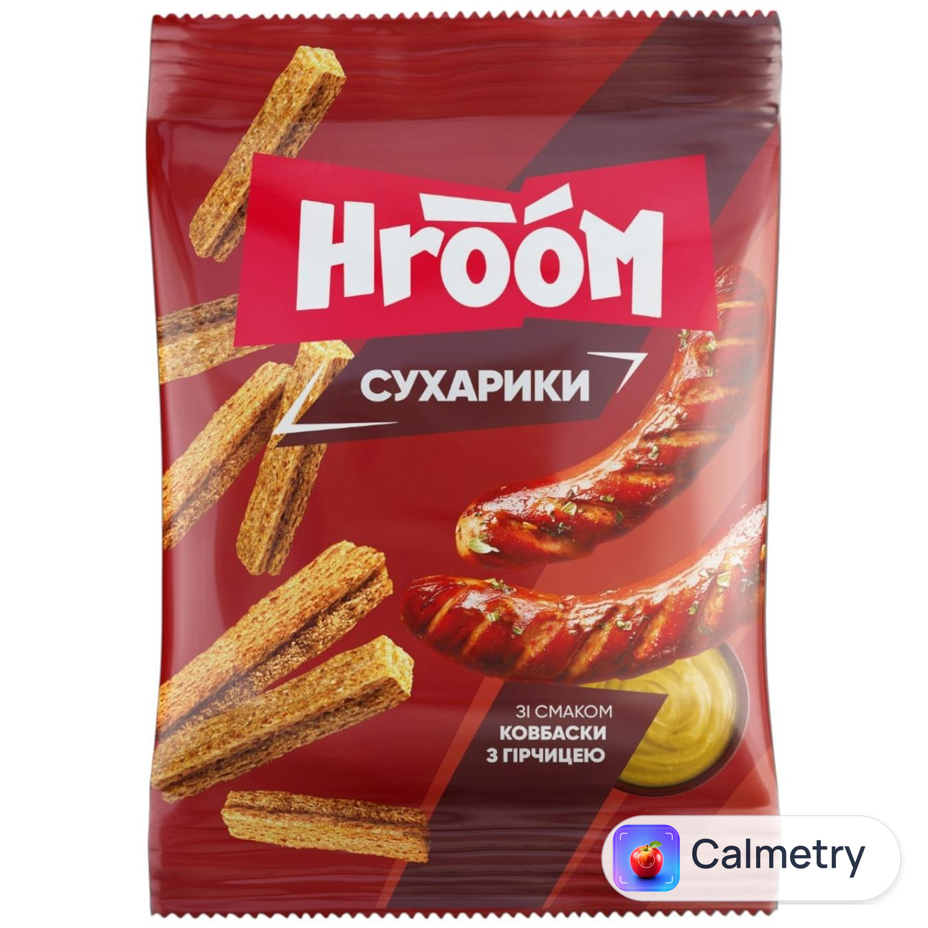 Сухарики Hroom! житні ковбаски з гірчицею 60г