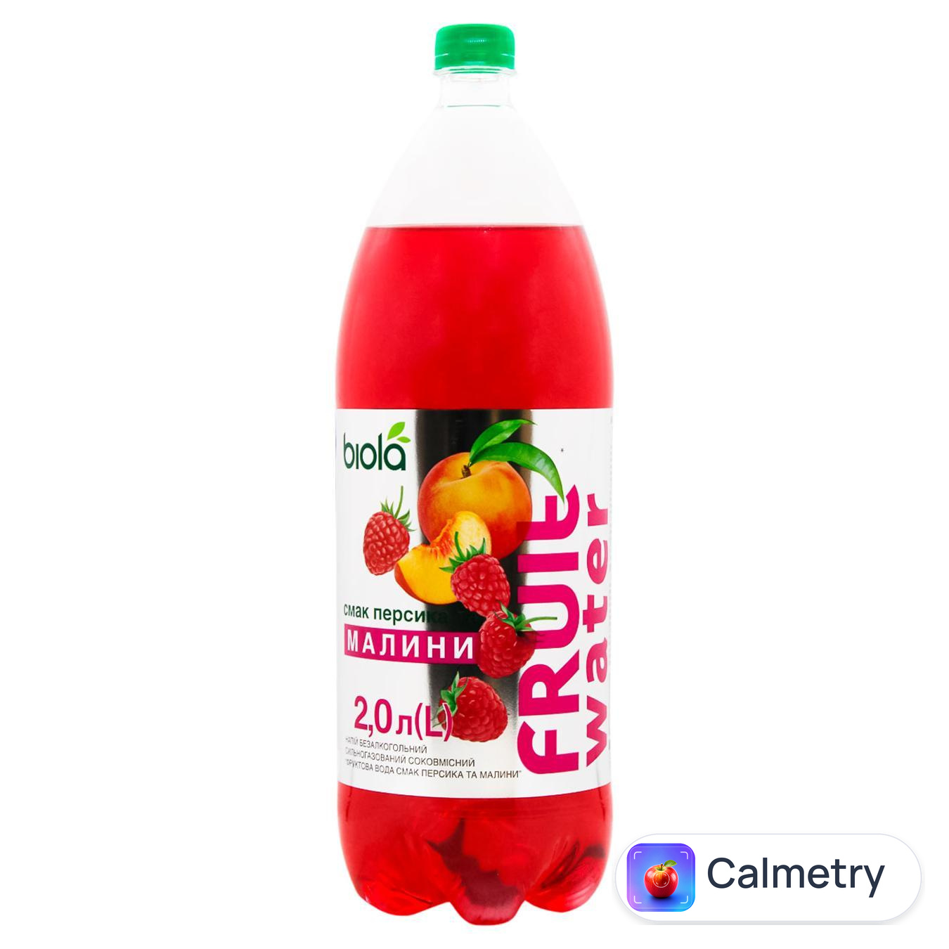 Напій газований Biola Fruit Water малина-персик 2л