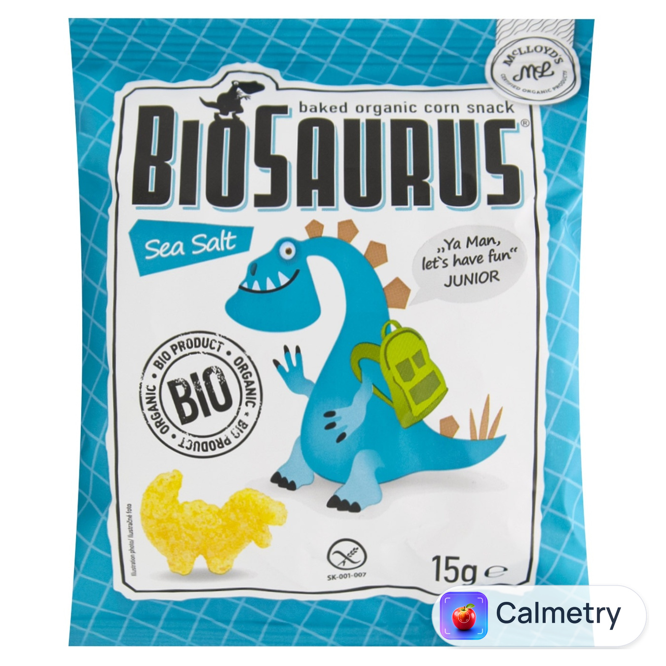 Снеки BioSaurus кукурудзяні з морською сіллю органічні без глютену 15г