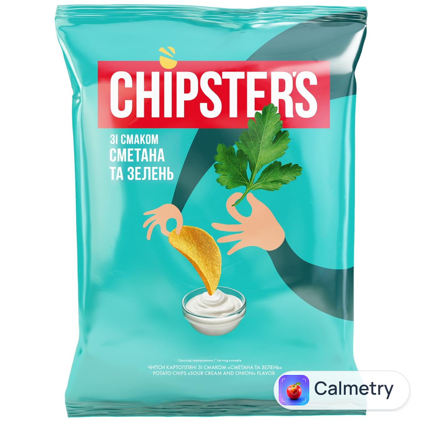 Чипси Flint Chipster's картопляні зі смаком сметани із зеленню 70г