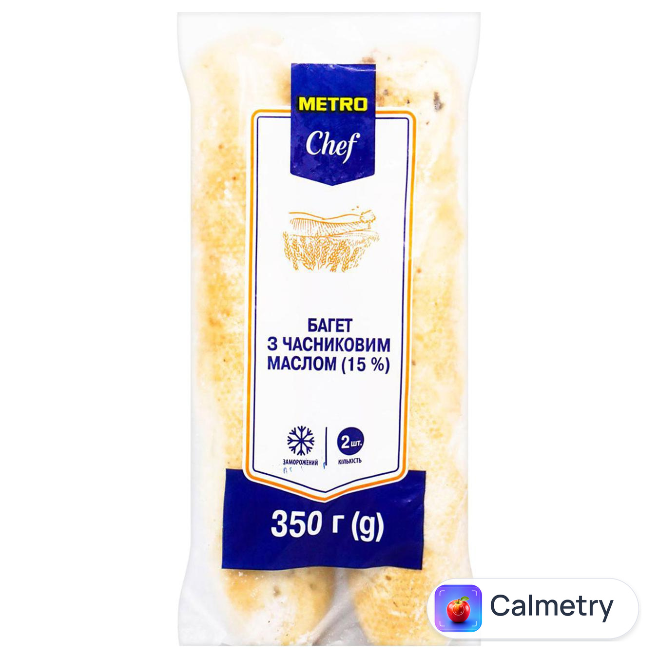 Багет Metro Chef з часниковим маслом заморожений 2шт 350г