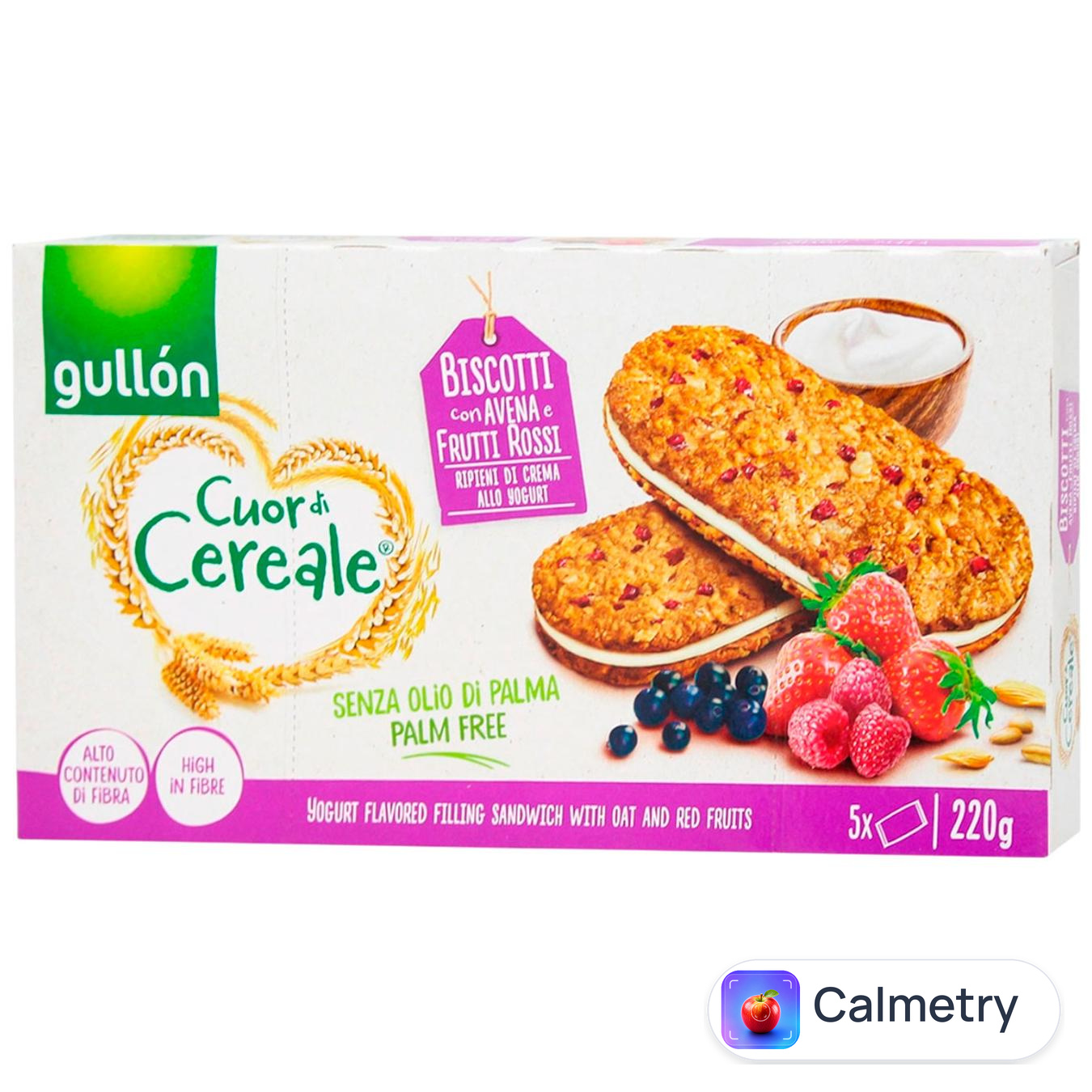 Печиво Gullon Cuor di Cereale Вівсяне з йогуртовим кремом 220 г
