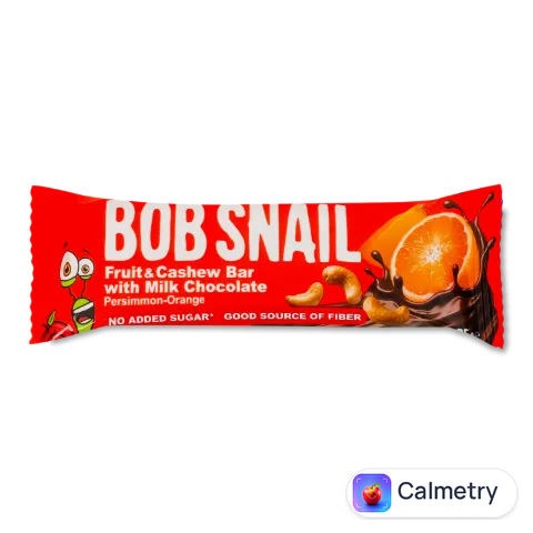Батончик Bob Snail Хурма-апельсин-кеш'ю-кріспи з кіноа з молочним шоколадом 35г