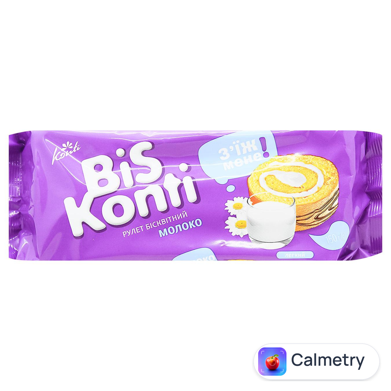 Рулет Konti BisKonti бісквітний зі смаком молока 150г