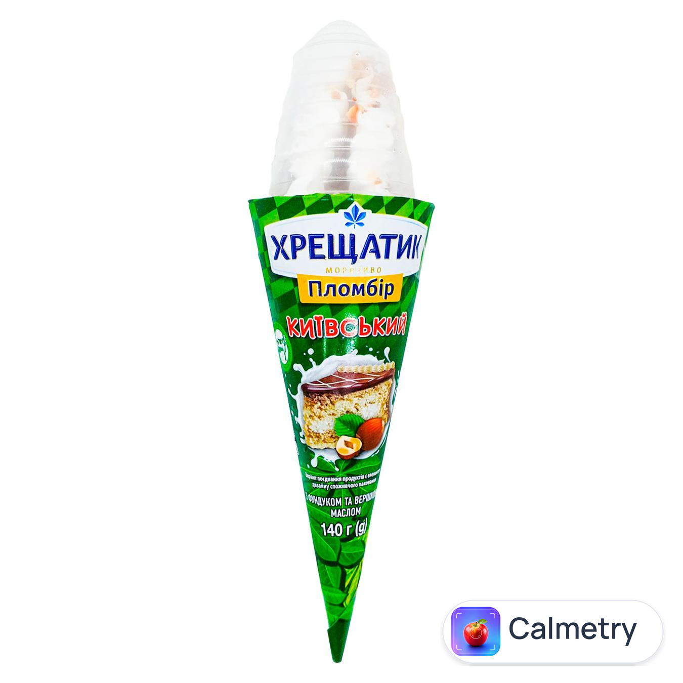 Морозиво Хрещатик Київський торт пломбір ріжок 140г — фото продукту