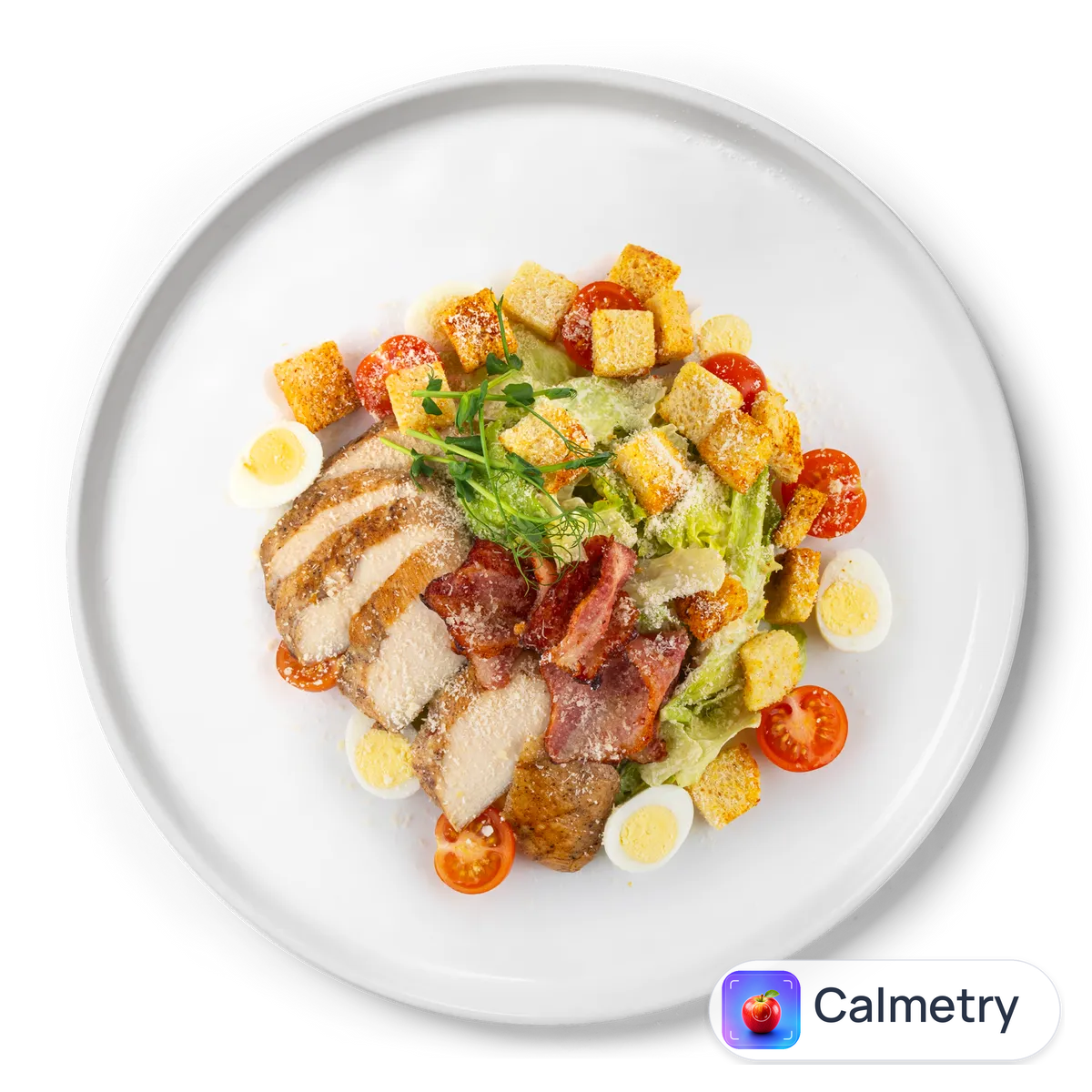 Салат Цезар із грильованою куркою та перепелиними яйцями 360г