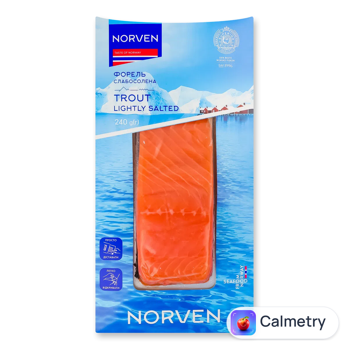 Форель слабосолена Norven філе шматок, вакуум 240г