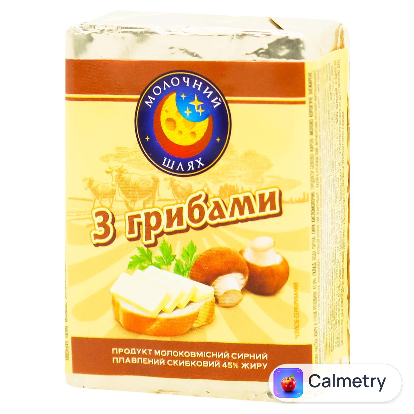 Продукт сирний Молочний Шлях з грибами плавлений 45% 70г