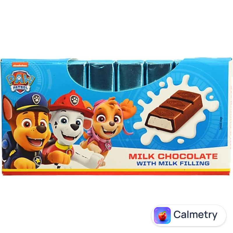 Шоколад молочний (батончики) з молочним наповнювачем 100гр Paw Patrol Milano