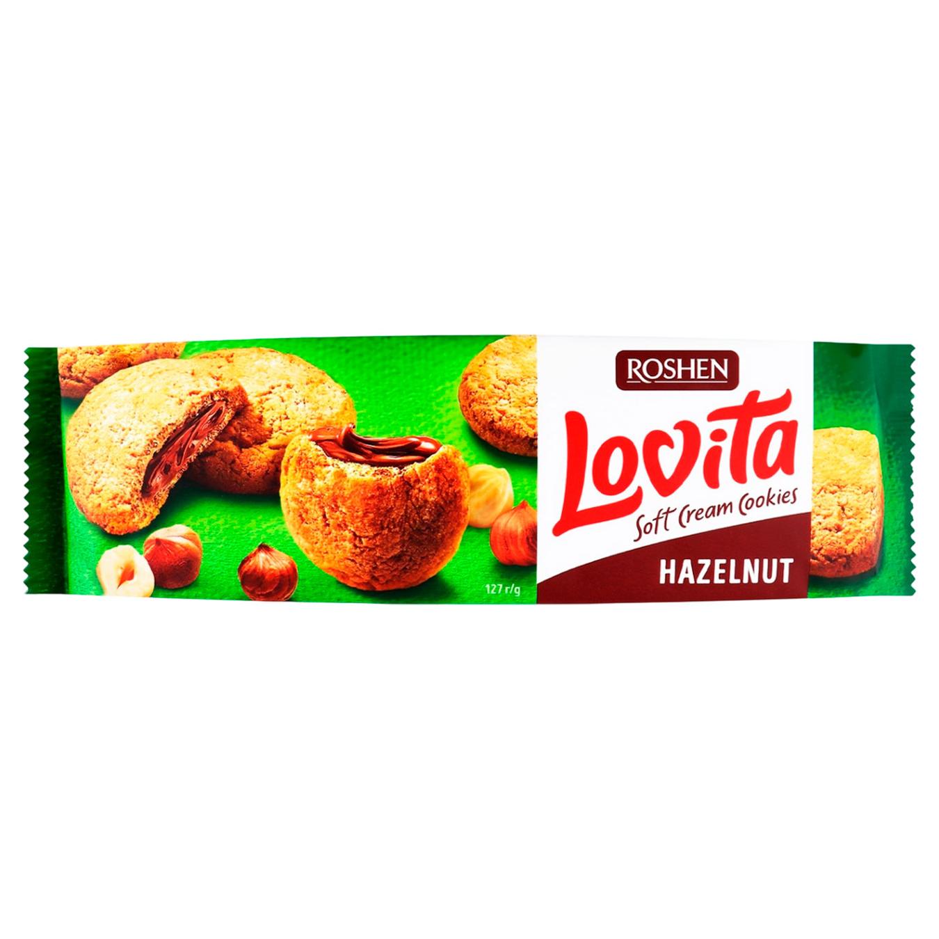 Печиво Roshen Lovita Soft Cream з горіховою начинкою 170г — фото продукту