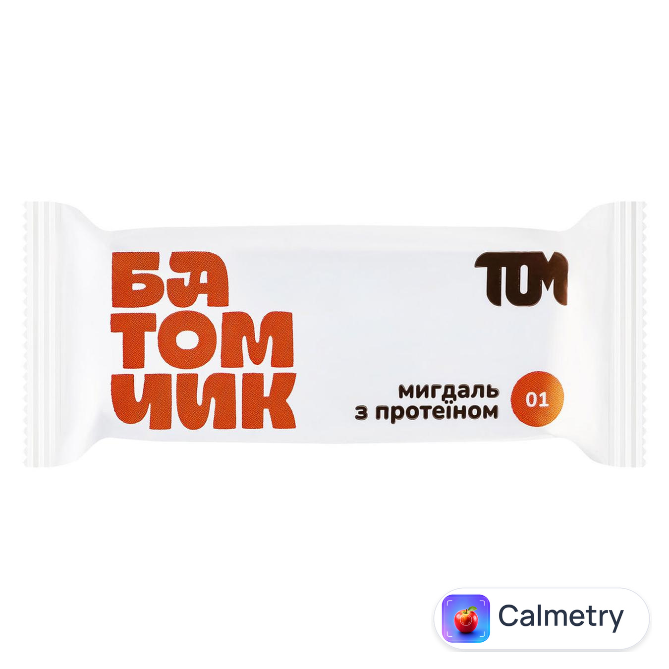Батончик ТOM мигдаль з протеїном 45г