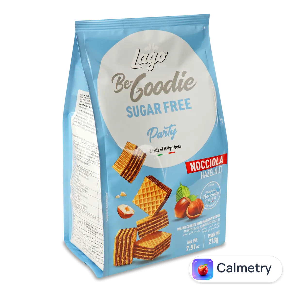 Вафлі Gastone Lago з начинкою з фундуком без цукру 213г