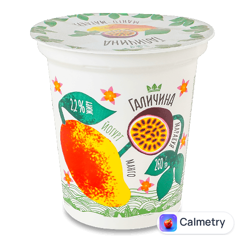 Йогурт Галичина Манго-маракуйя 2,2% стакан, 260г
