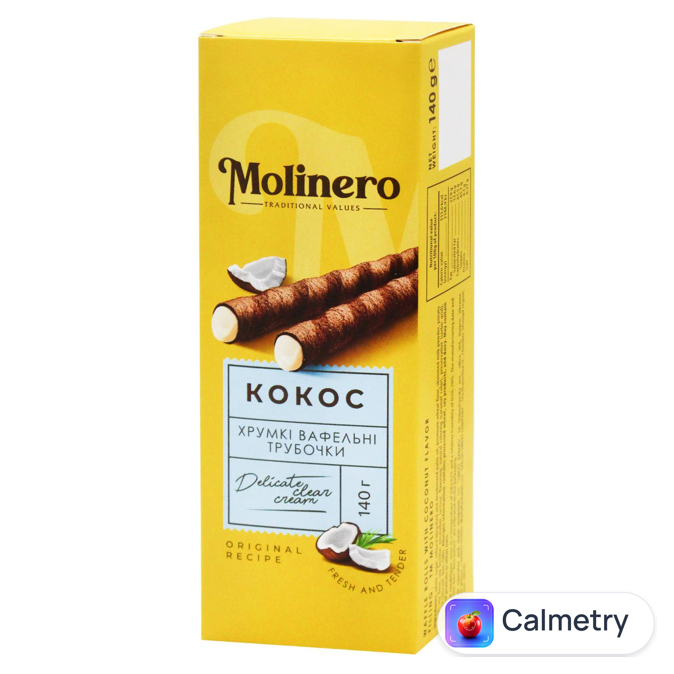 Трубочки вафельні Molinero кокос 140г