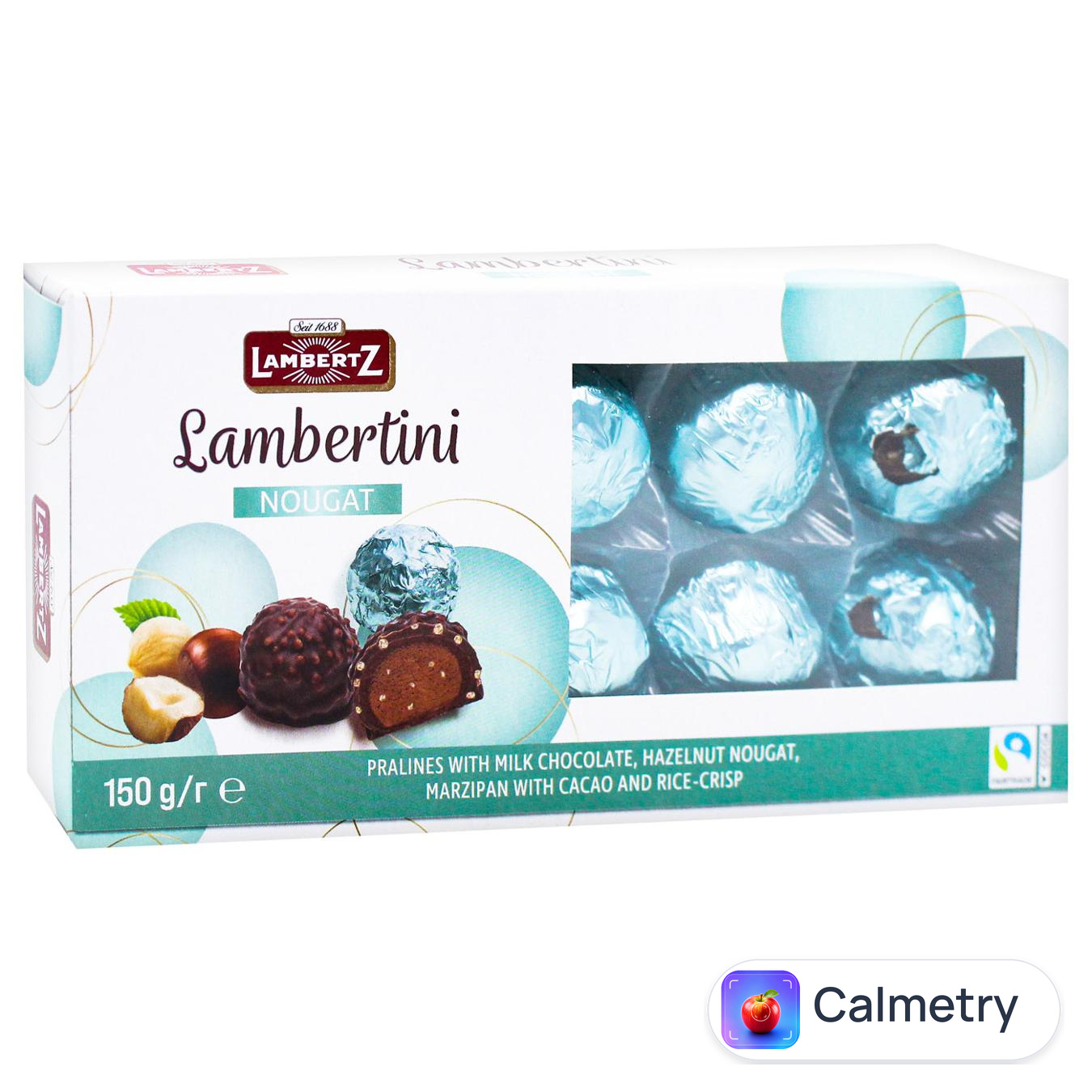 Цукерки Lambertz Lambertini нуга в молочному шоколаді 150г — фото продукту