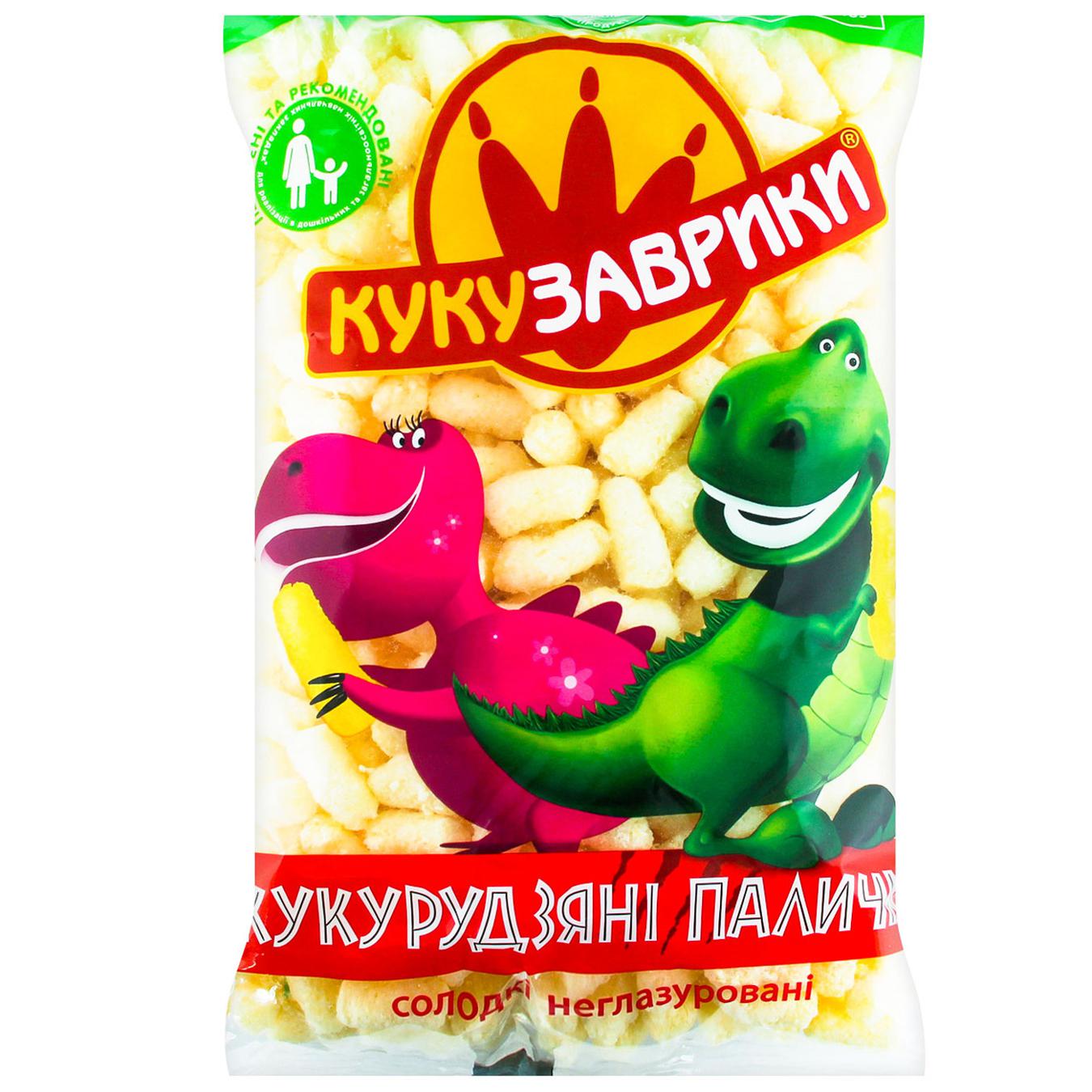 Палички кукурудзяні Кукузаврики солодкі неглазуровані 150г — фото продукту