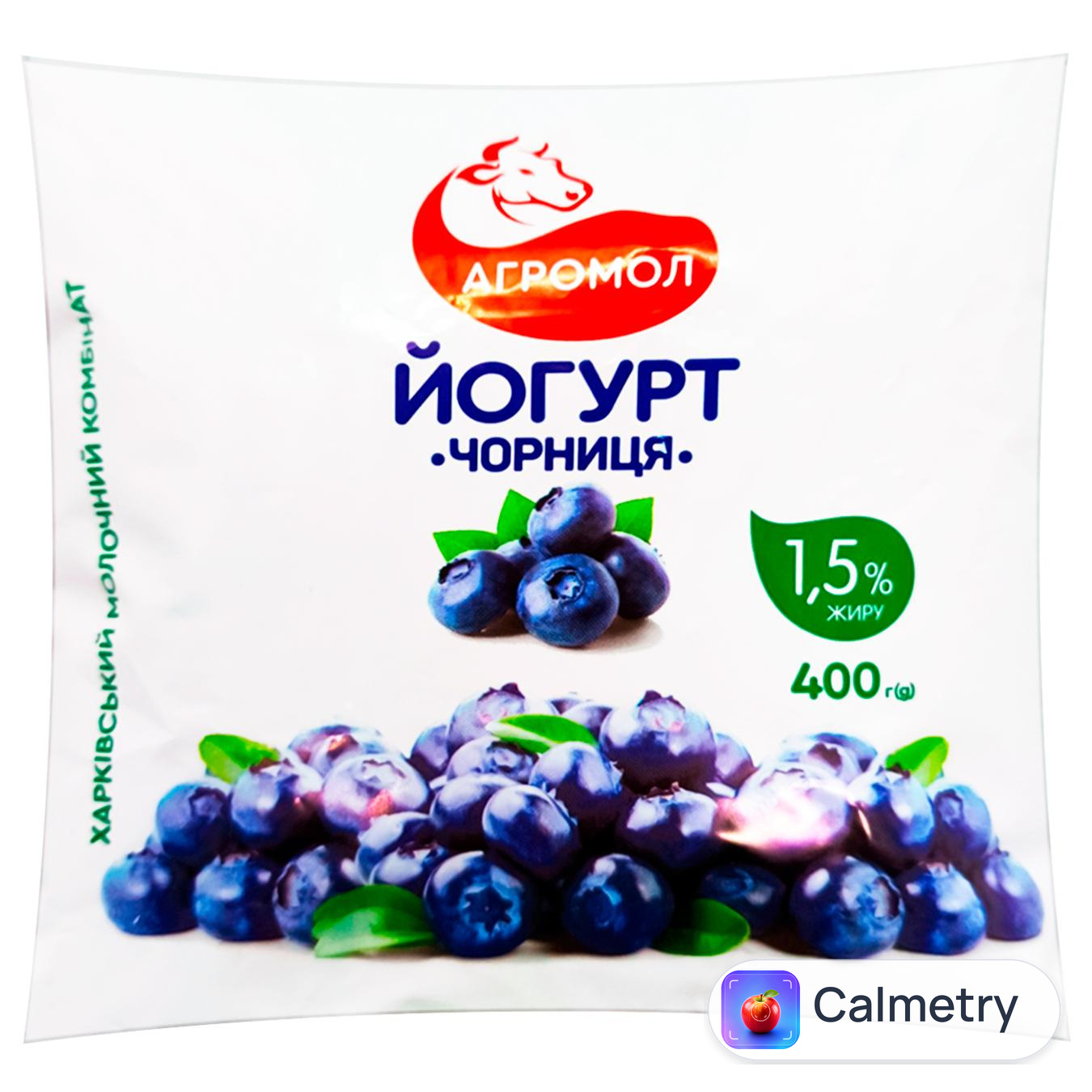 Йогурт Агромол чорниця 1,5% 400г