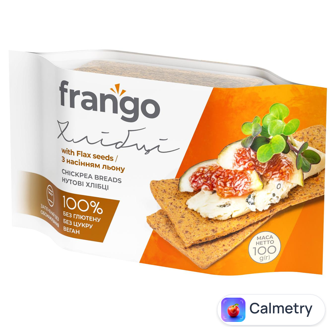 Хлібці Frango нутові з насінням льону 100г — фото продукту