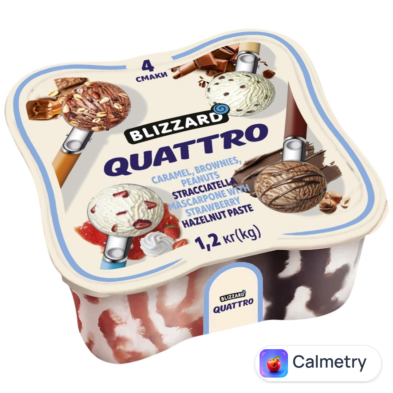 Морозиво Blizzard Quattro 4 смаки 1,2кг — фото продукту