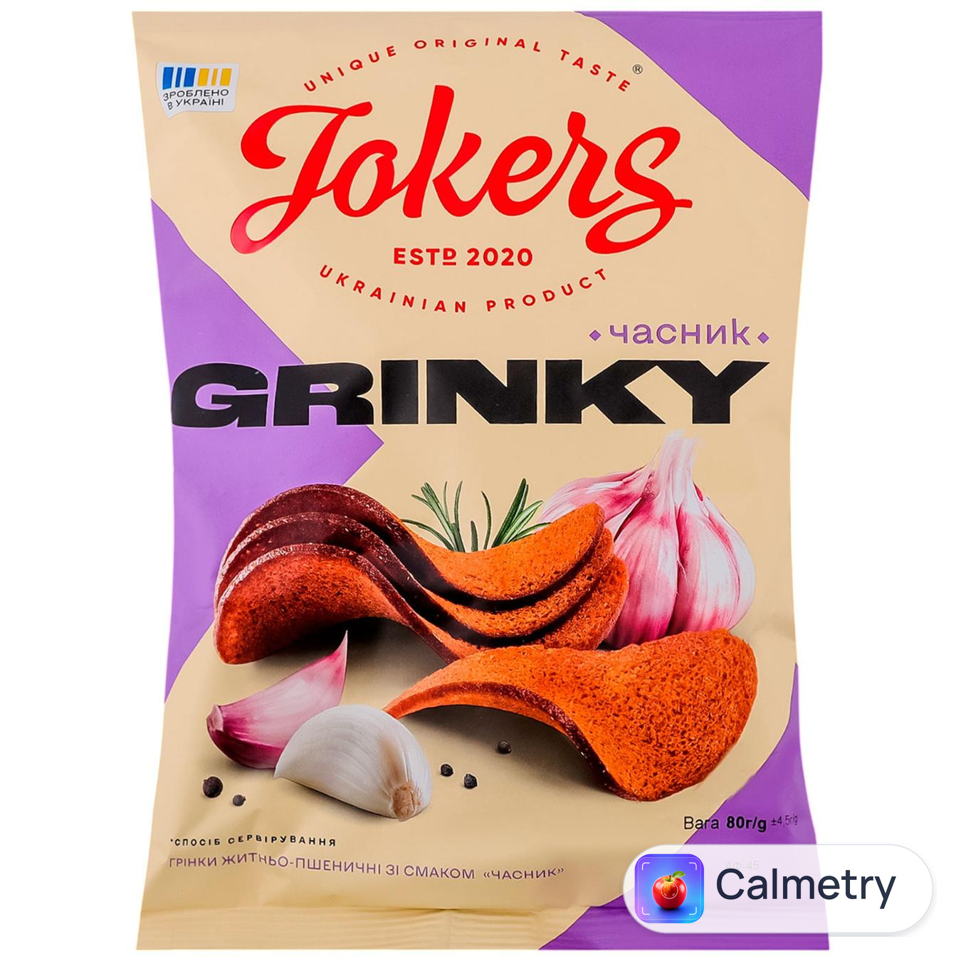 Грінки Jokers житньо-пшеничні зі смаком часник 80г — фото продукту