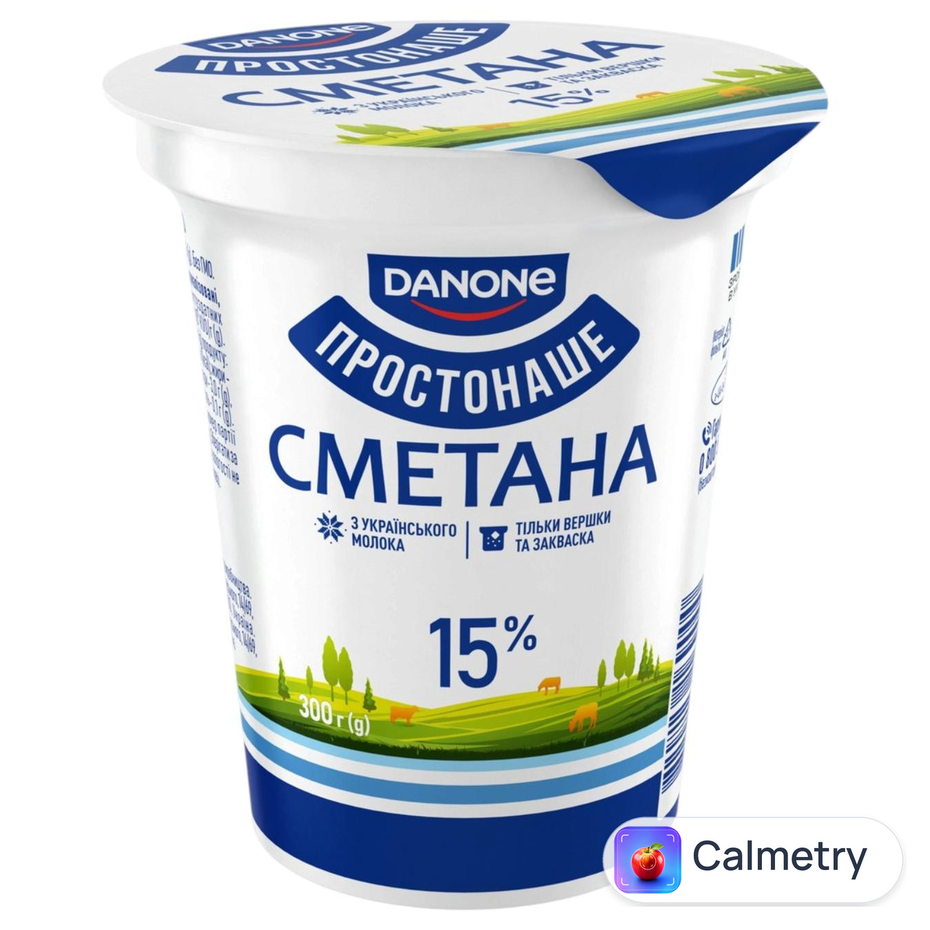 Сметана Простонаше 15% 300г — фото продукту